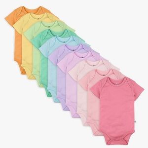 Honest organic cotton  newborn onesie set rainbow colors, new in package